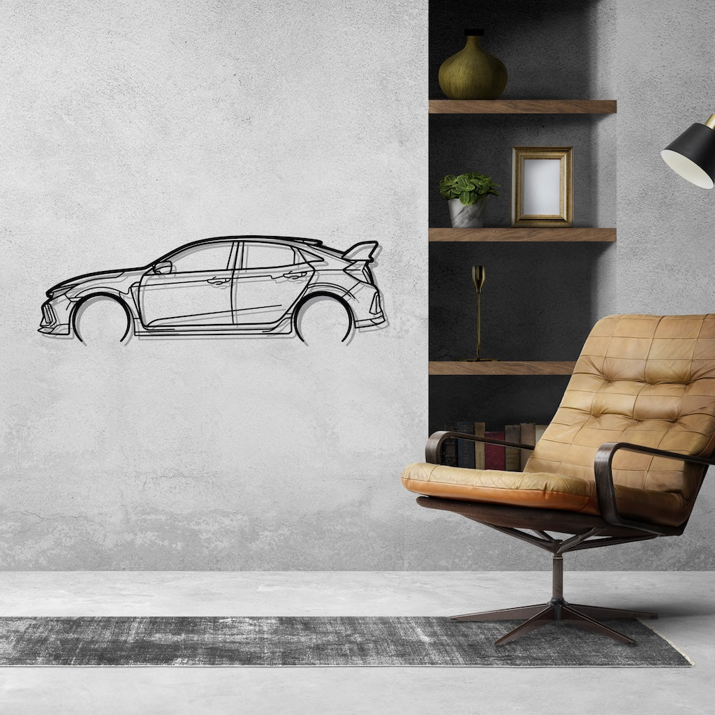 Civic Type R FK8 Detailed Silhouette Metal Wall Art