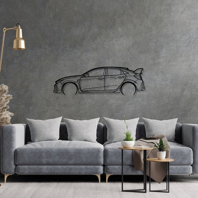 Civic Type R FK8 Detailed Silhouette Metal Wall Art