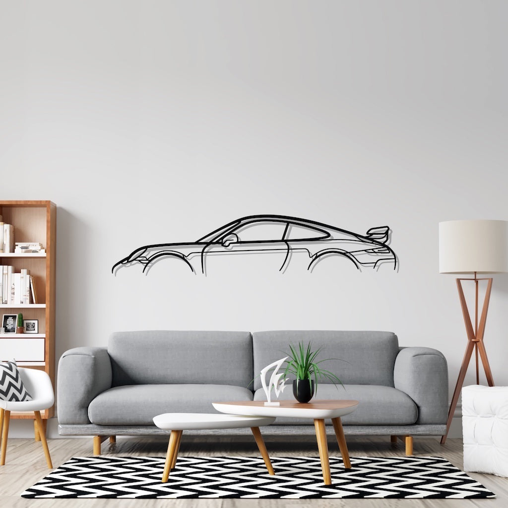 911 GT3 Model 991 Classic Metal Silhouette Wall Art