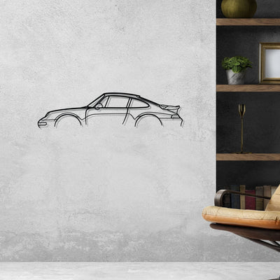 911 Turbo model 993 Classic Silhouette Metal Wall Art