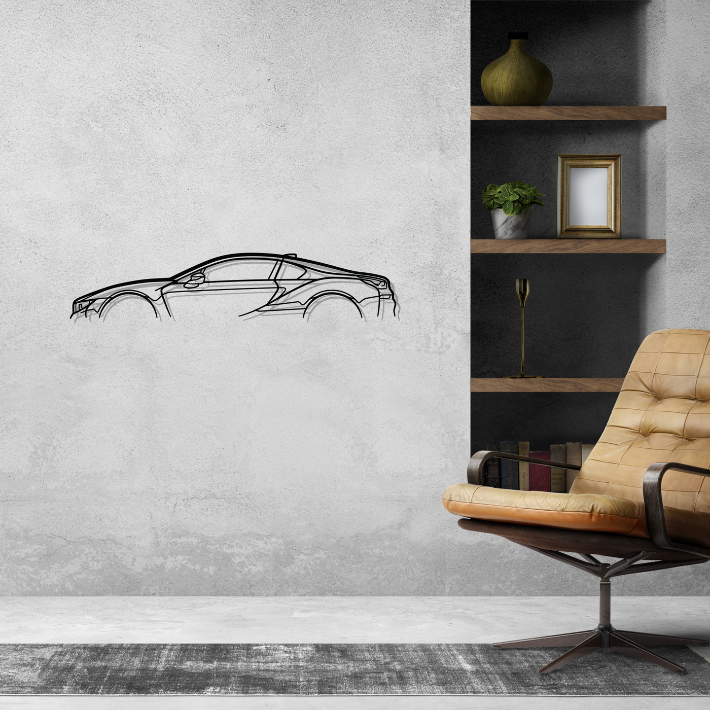 i8 Classic Metal Silhouette Wall Art