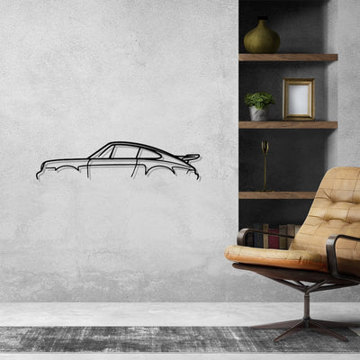 911 Turbo Model 930 Classic Silhouette Metal Wall Art