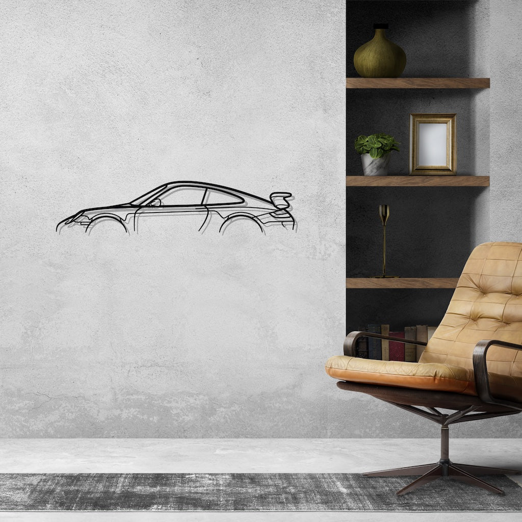 911 GT3 Model 997 Classic Metal Silhouette Wall Art