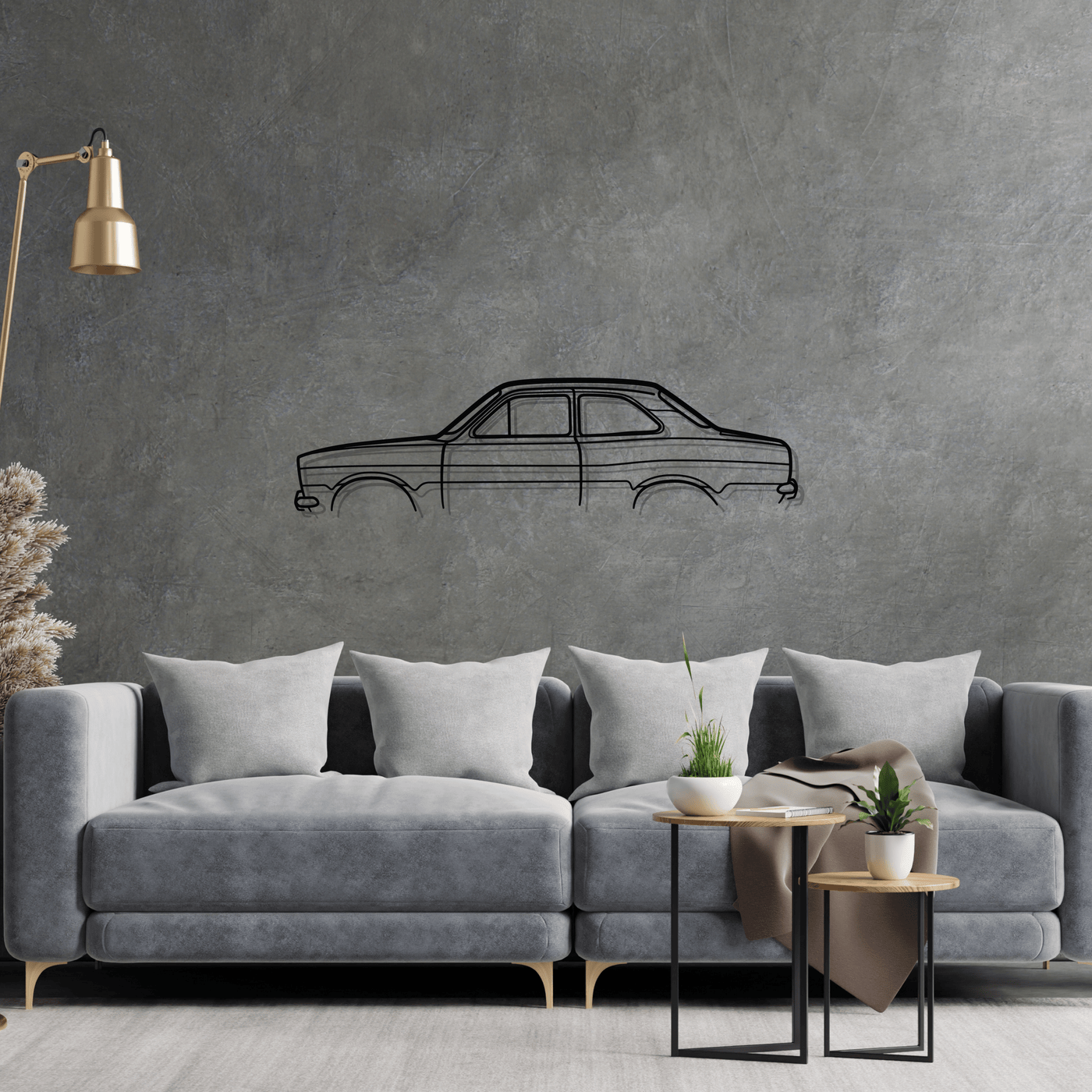 Escort Mk1 Classic Silhouette Metal Wall Art