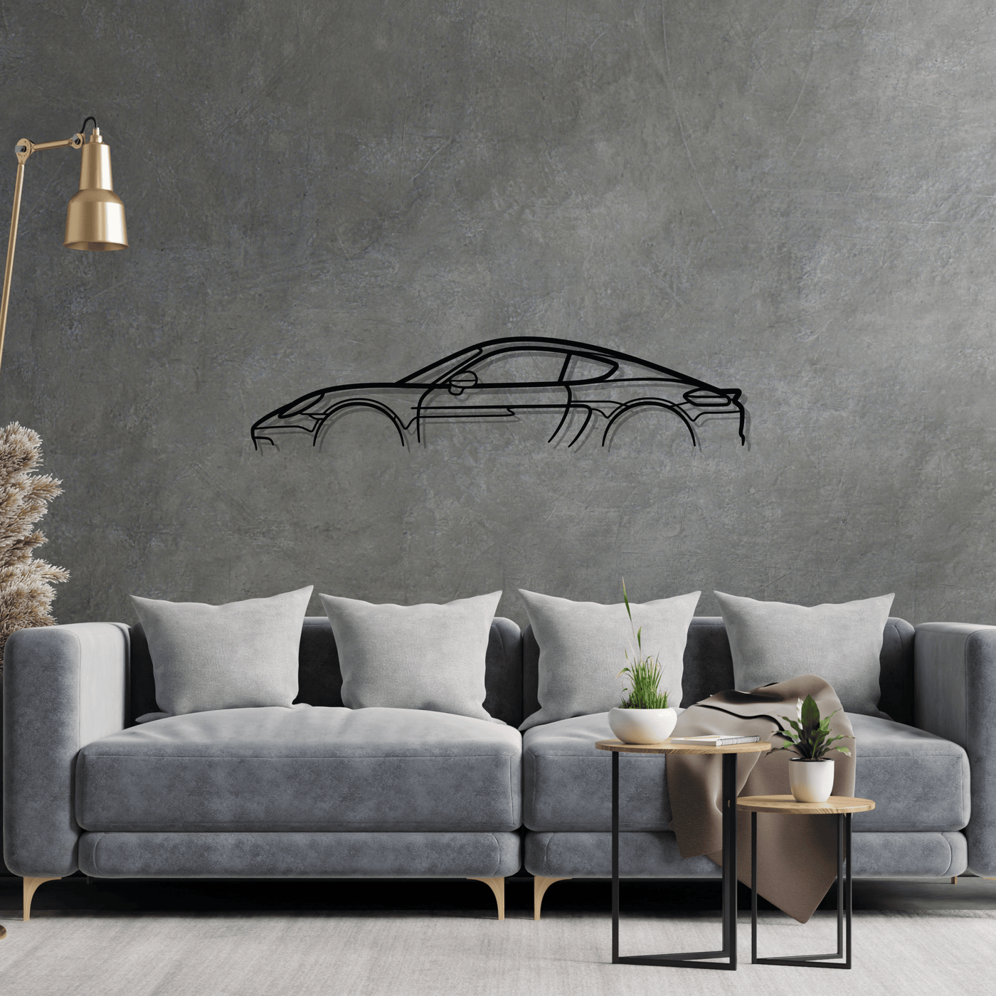 Cayman 718 Classic Silhouette Metal Wall Art