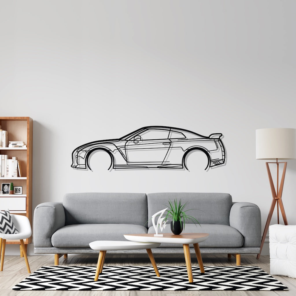 GTR R35 Detailed Metal Silhouette Wall Art