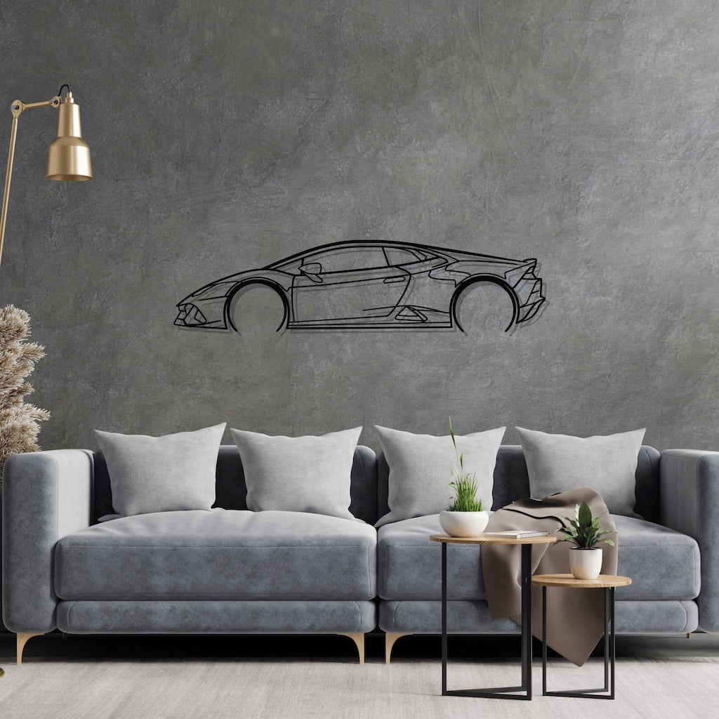 Huracan Detailed Silhouette Metal Wall Art