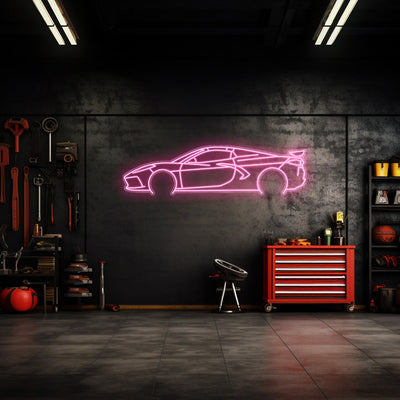 Corvette C8 HTC Neon Silhouette