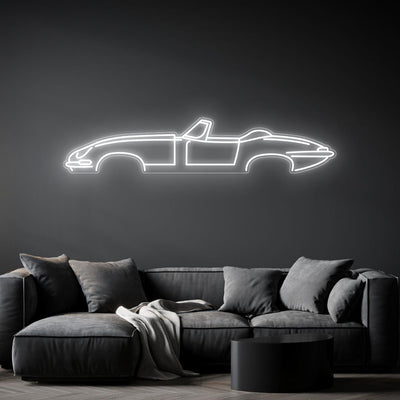 E type Cabrio Neon Silhouette