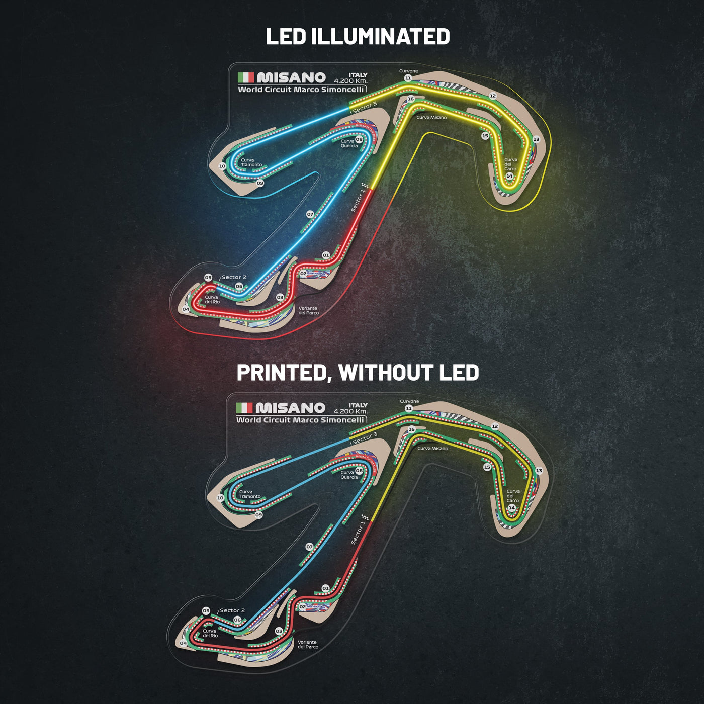 Misano World Circuit Marco Simoncelli Neon Race Track