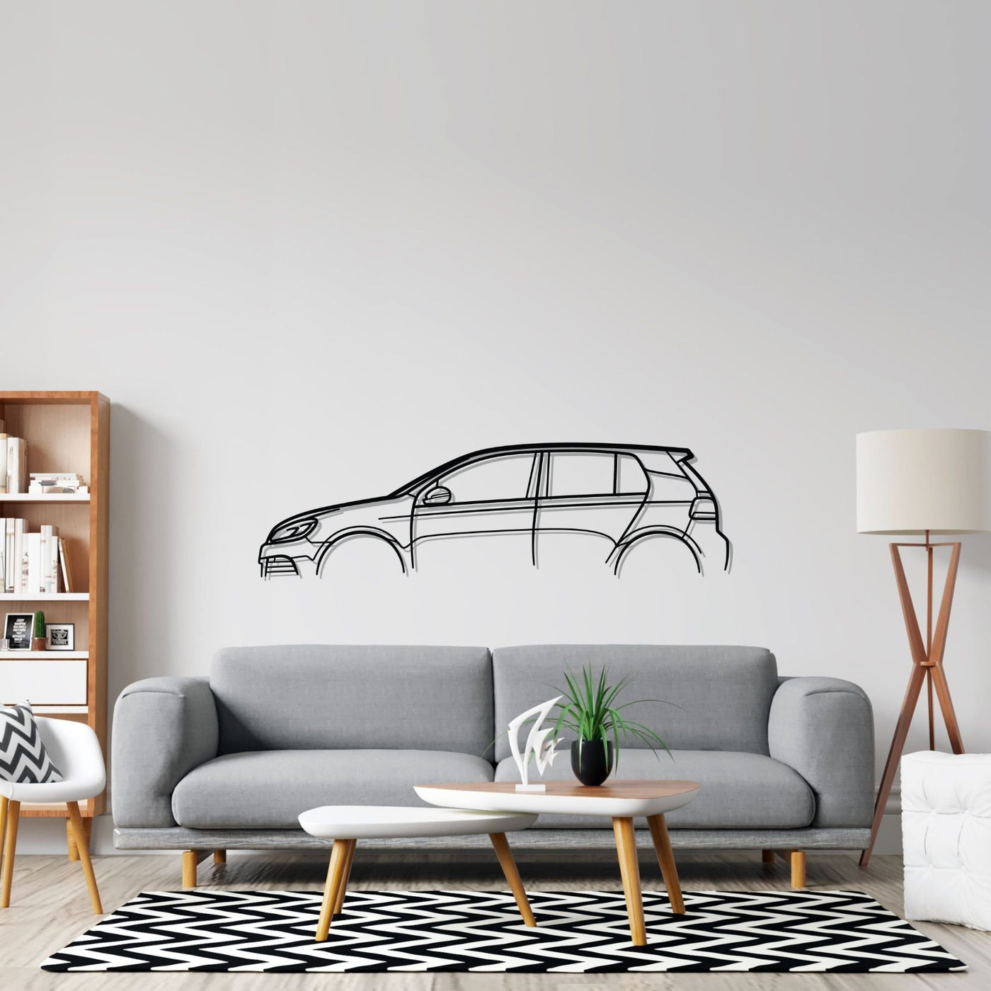 Golf 6 R Classic Silhouette Metal Wall Art