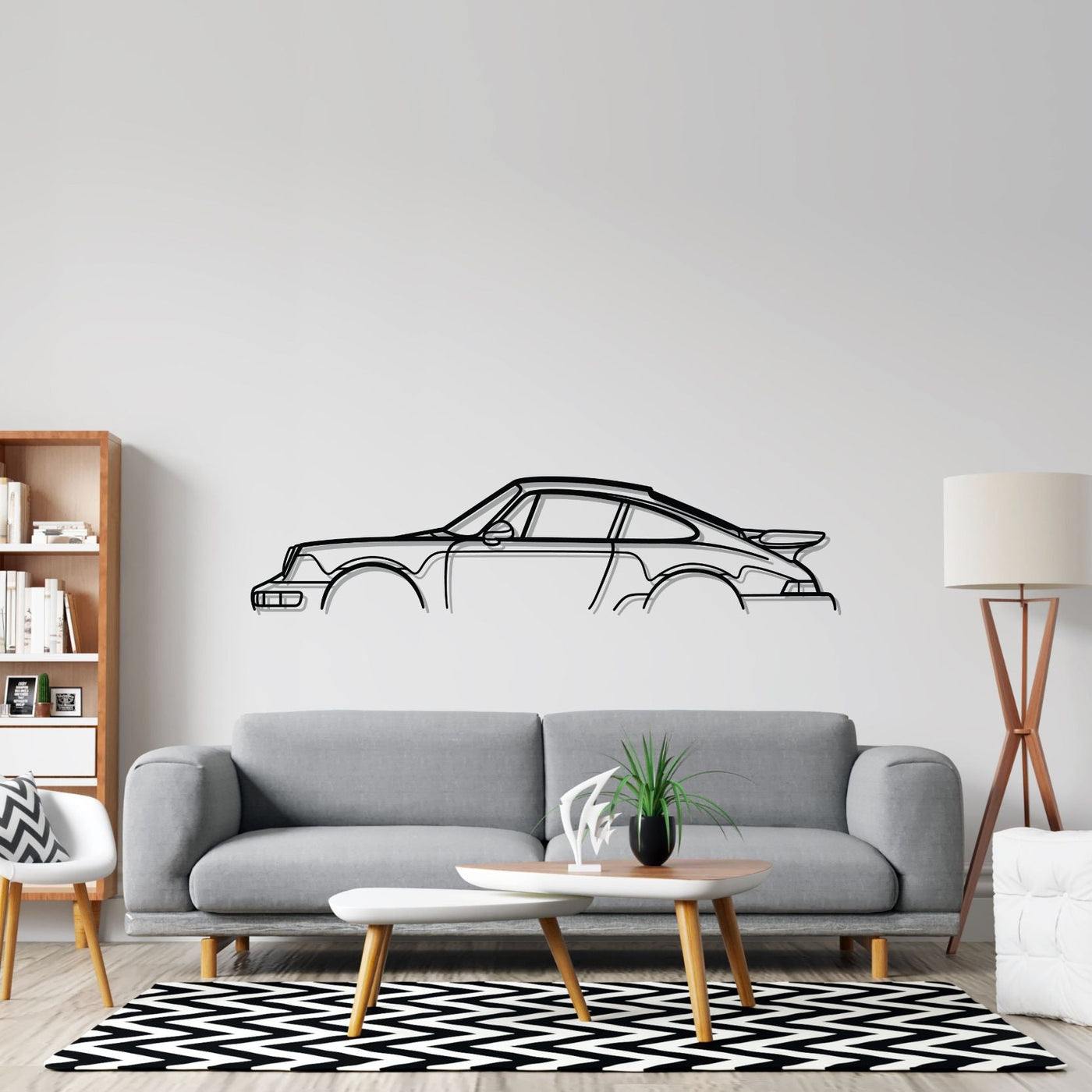 911 Turbo model 964 Classic Silhouette Metal Wall Art