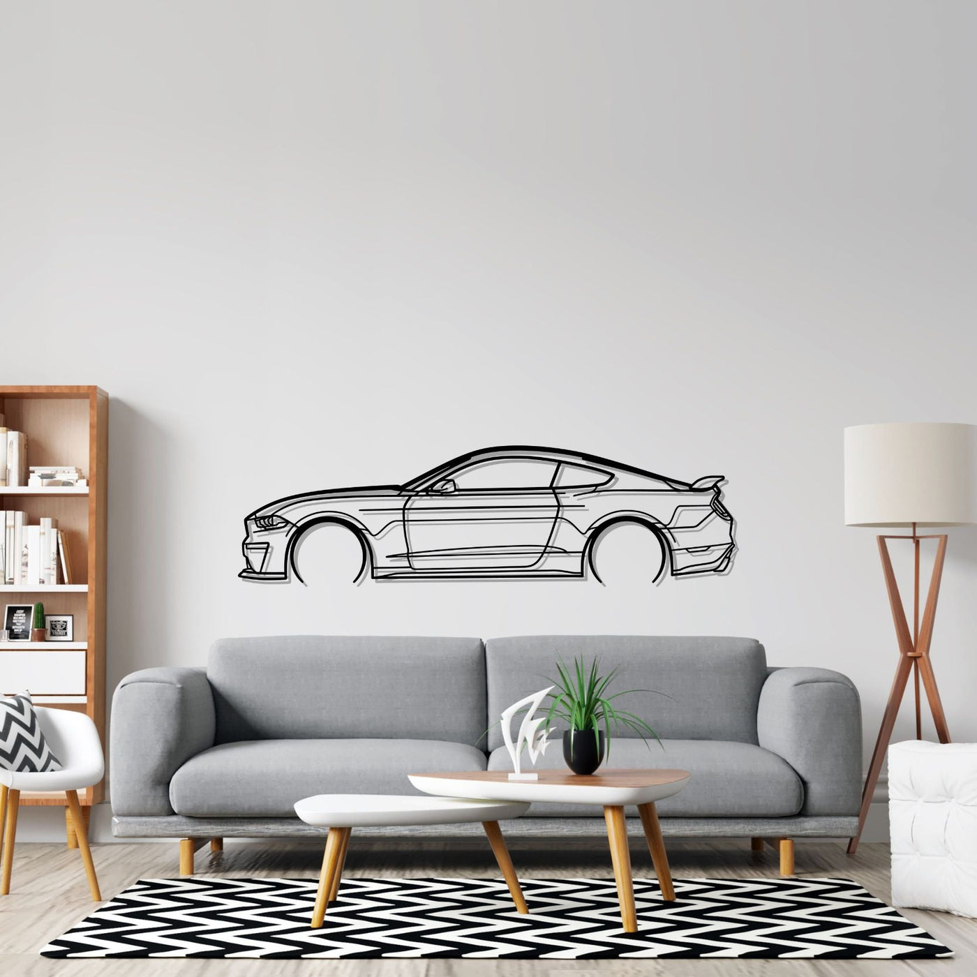 Mustang GT S550 Detailed Silhouette Metal Wall Art