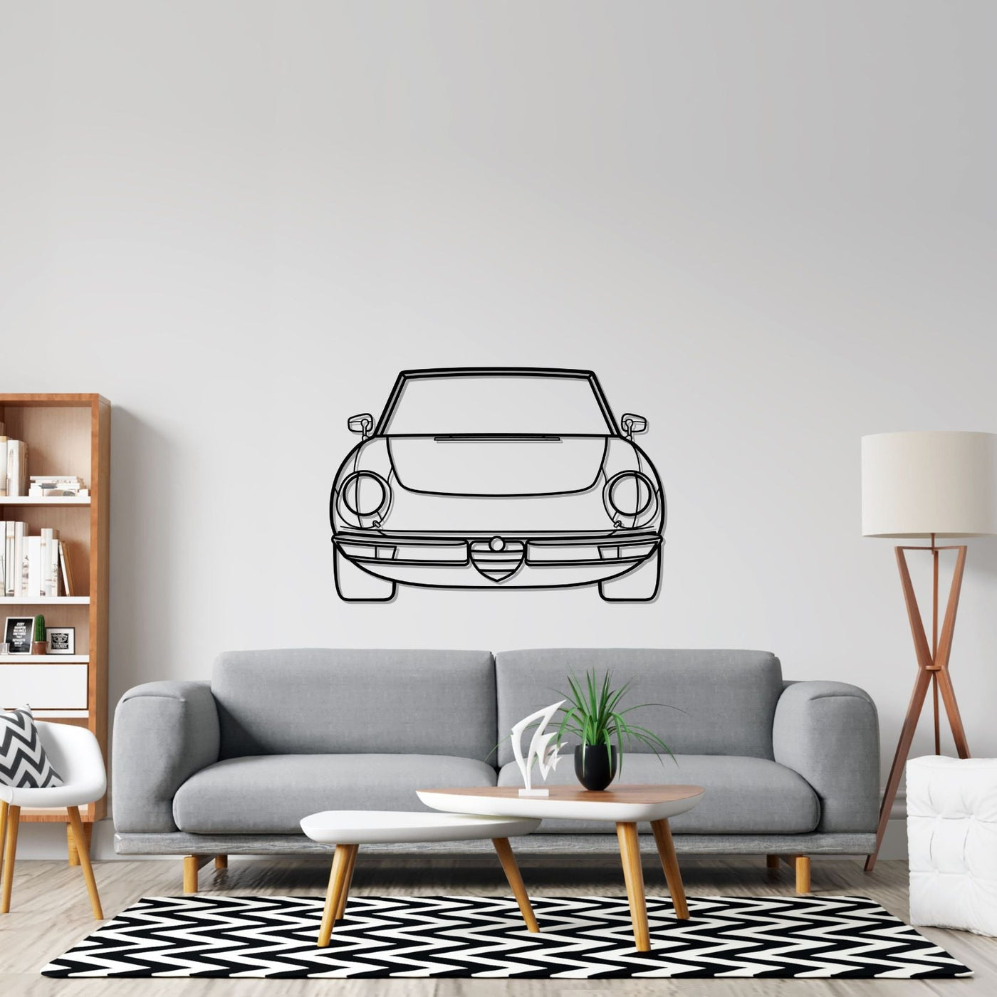 Alfa Spider Front Silhouette Metal Wall Art