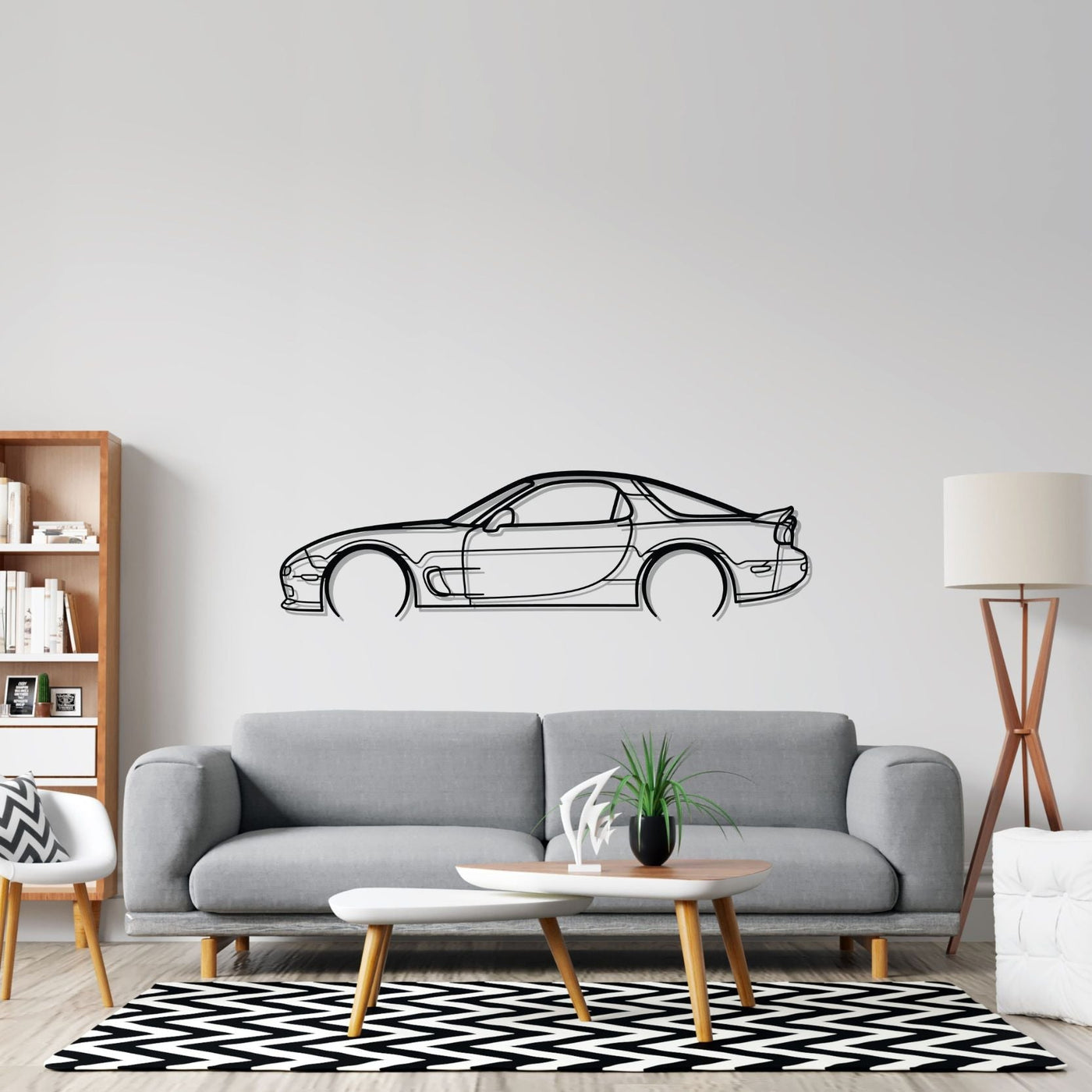 RX7 R1 Detailed Silhouette Metal Wall Art