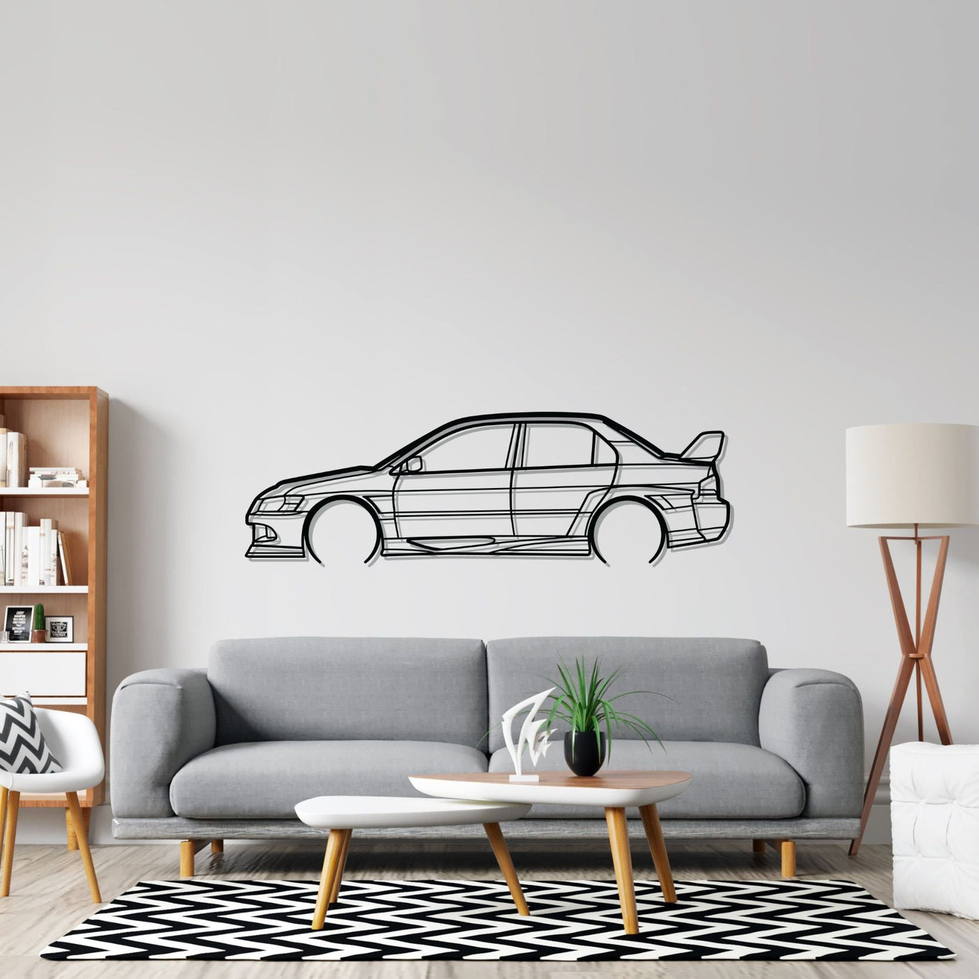 Evo VIII widebody Detailed Silhouette Metal Wall Art