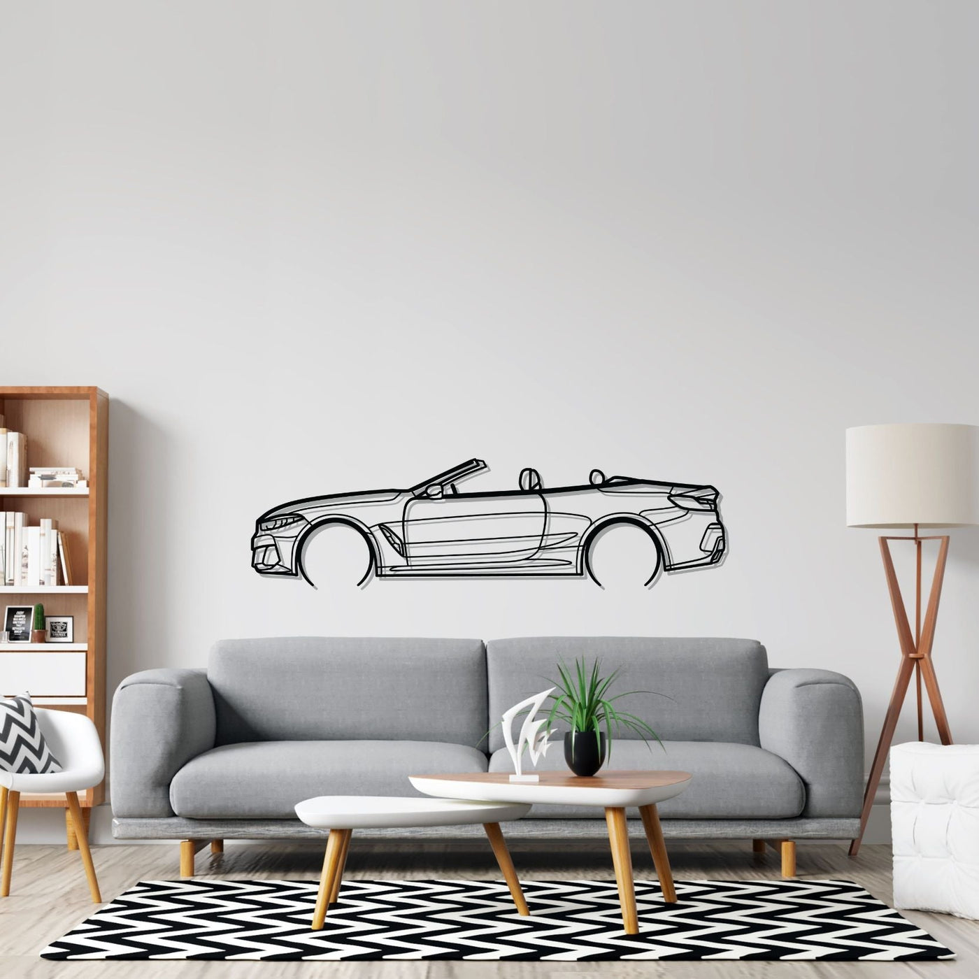 M850i Convertible Detailed Silhouette Metal Wall Art