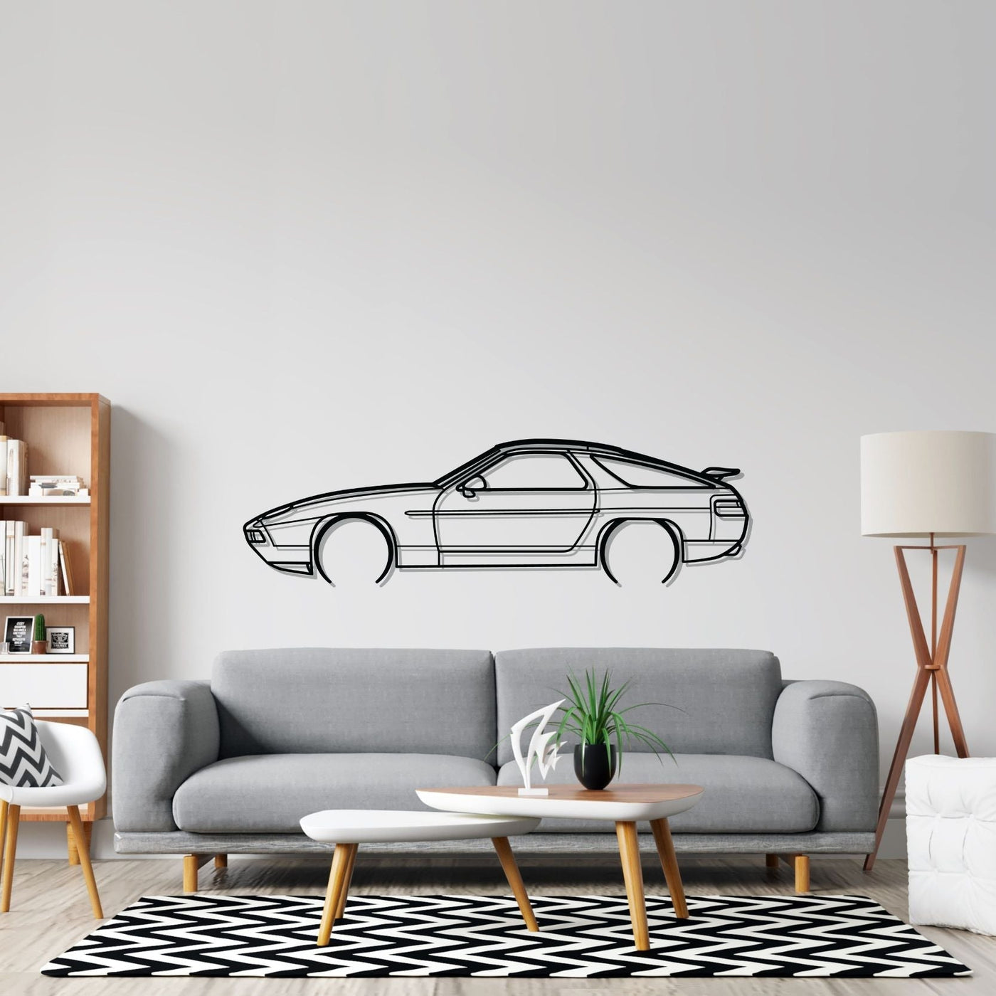 928 GTS Detailed Silhouette Metal Wall Art