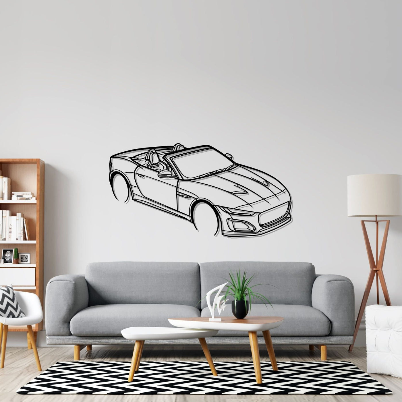 F-Type Top Angle Silhouette Metal Wall Art