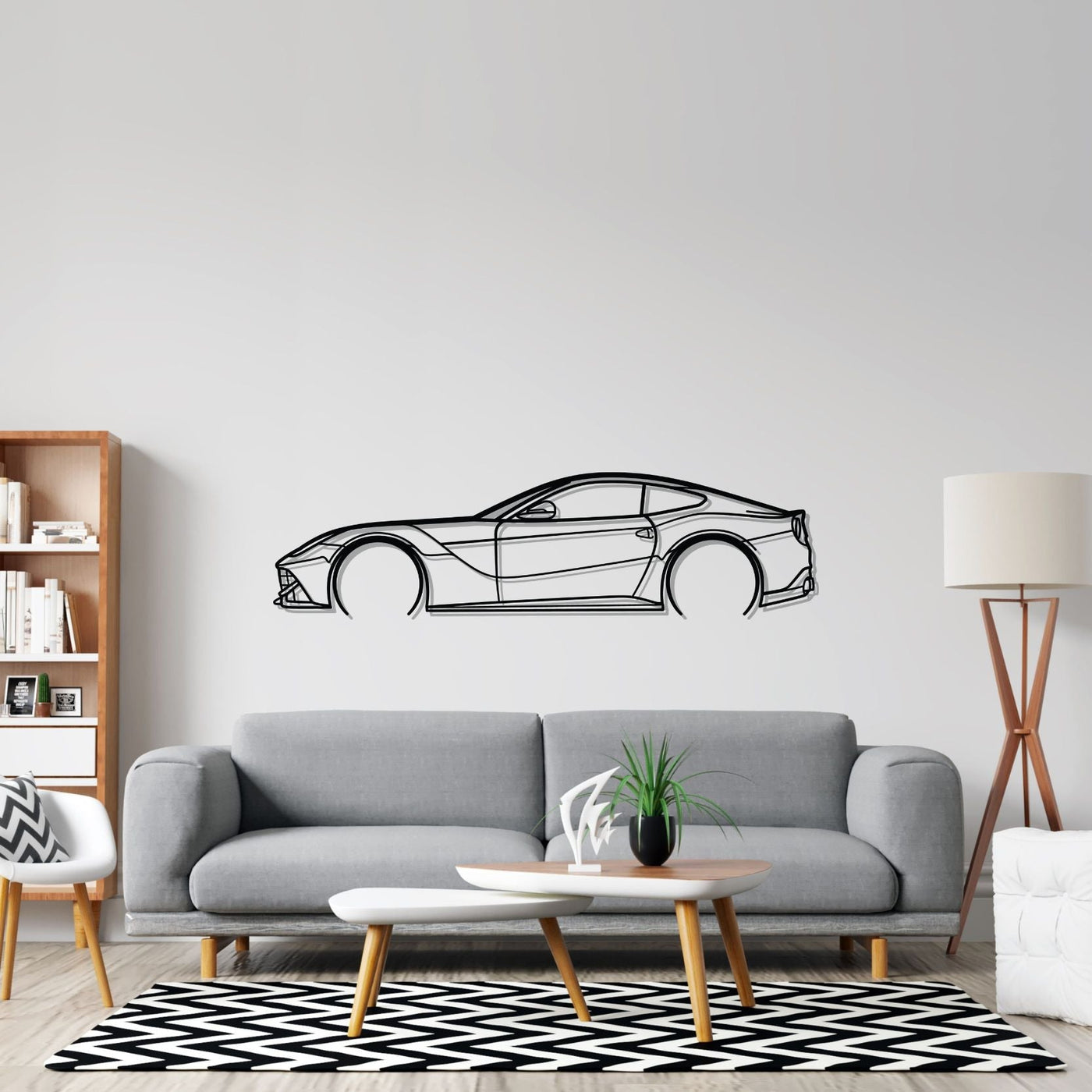 F12 Detailed Silhouette Metal Wall Art