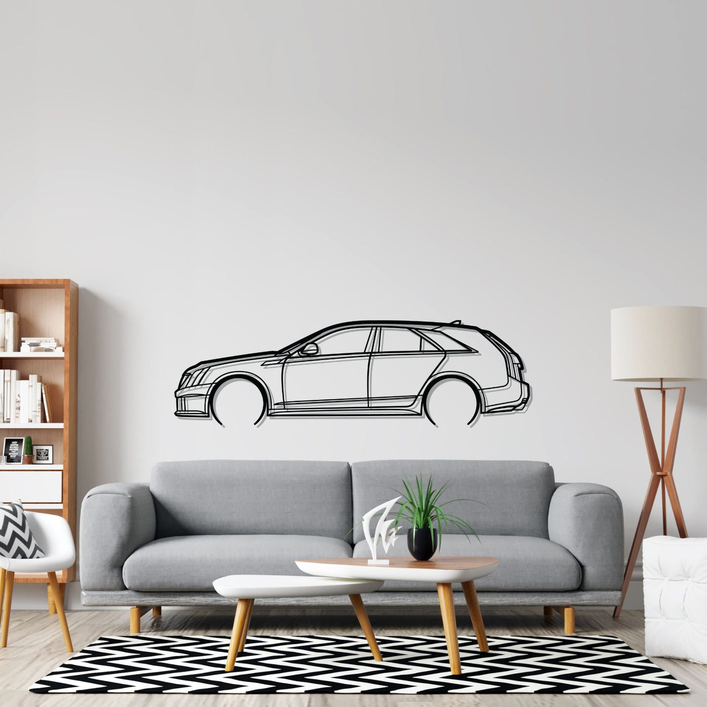 CTS-V WAGON Detailed Silhouette Metal Wall Art