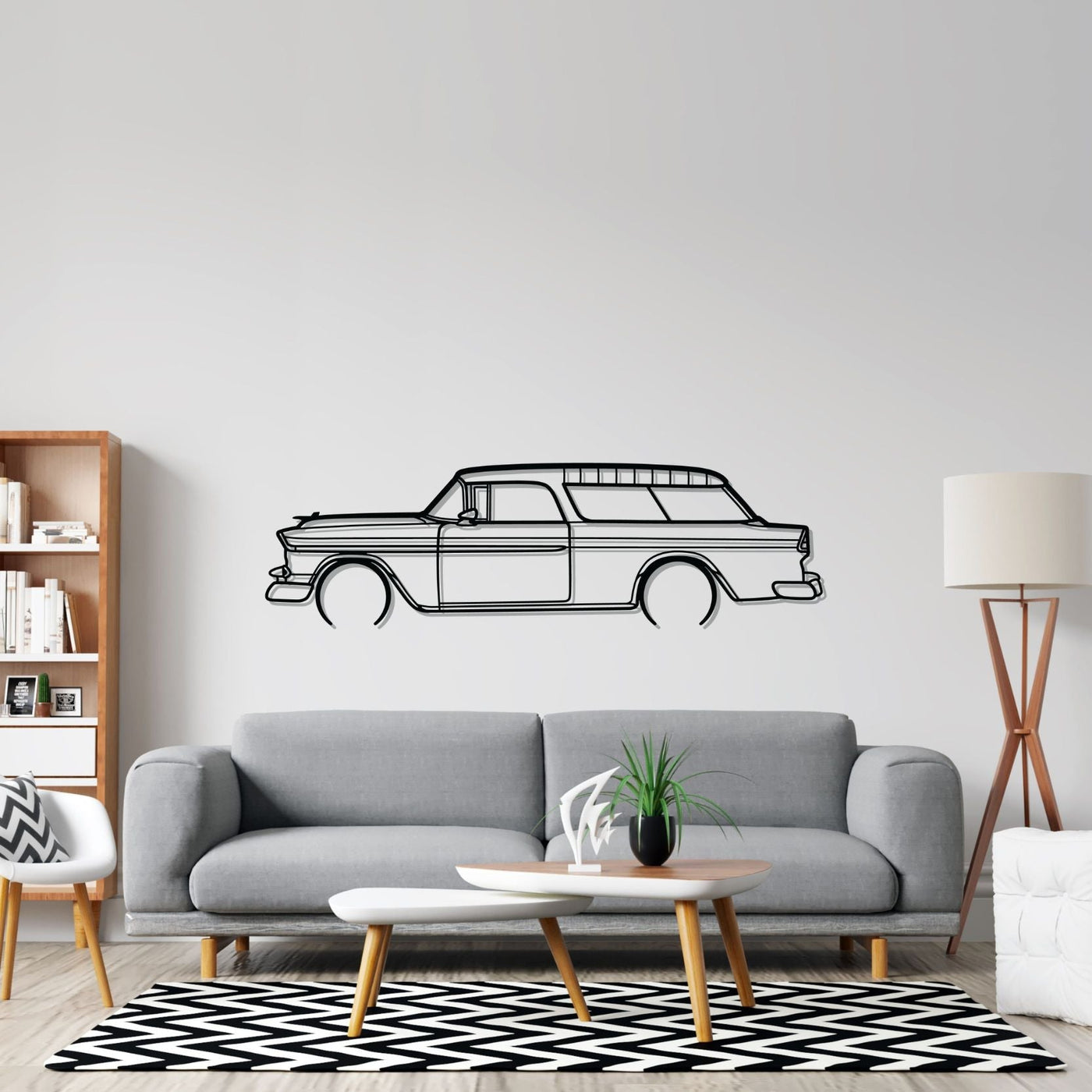 Nomad 1955 Detailed Silhouette Metal Wall Art