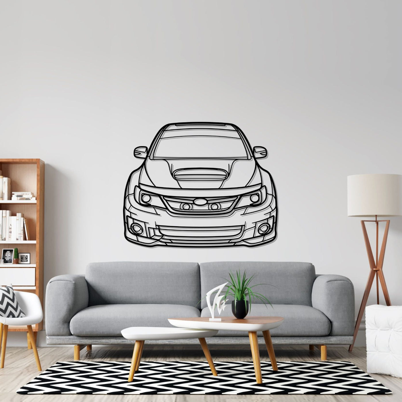 WRX STI 2012 Front  Silhouette Metal Wall Art