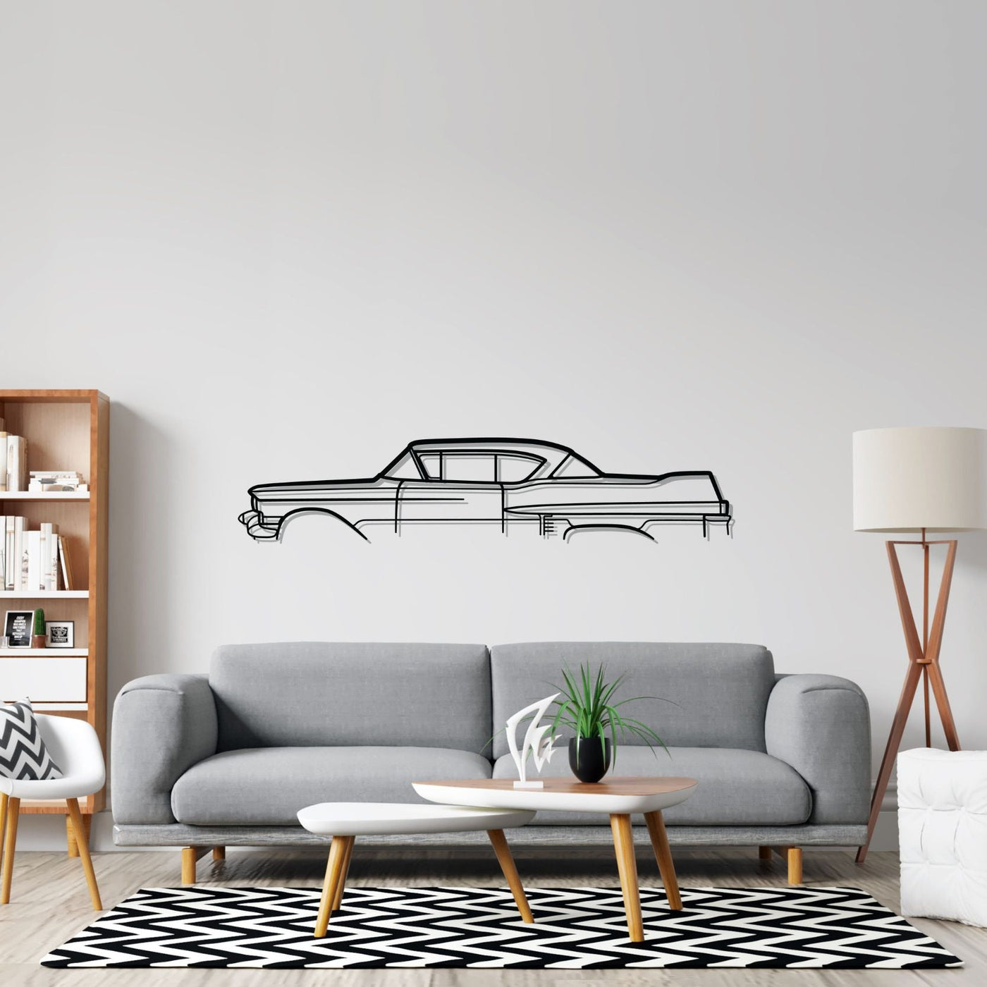 De Ville Coupe 1957 Classic Silhouette Metal Wall Art