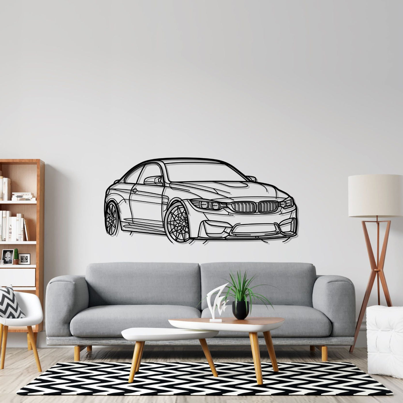 M4 F82 Front Angle Silhouette Metal Wall Art