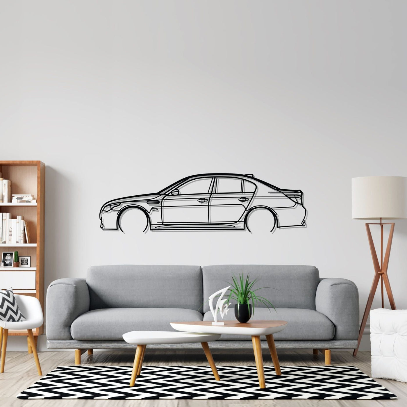 M5 E60 Detailed Silhouette Metal Wall Art