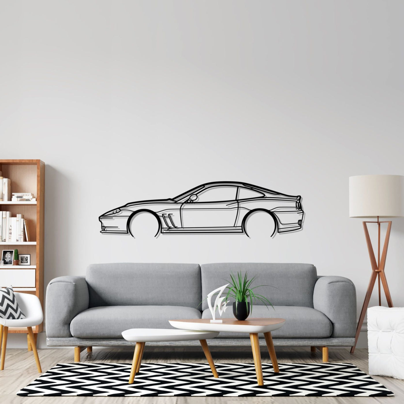 550 Maranello Detailed Silhouette Metal Wall Art