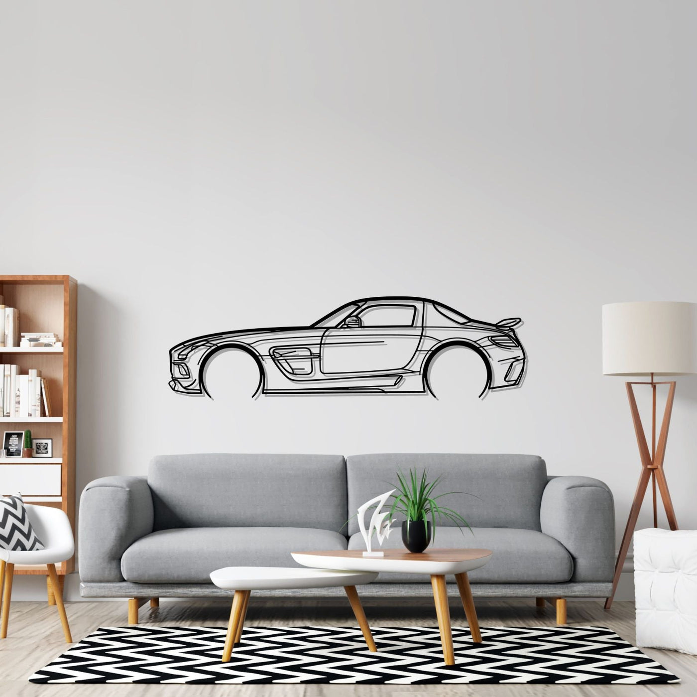 SLS AMG Black Series Detailed Silhouette Metal Wall Art