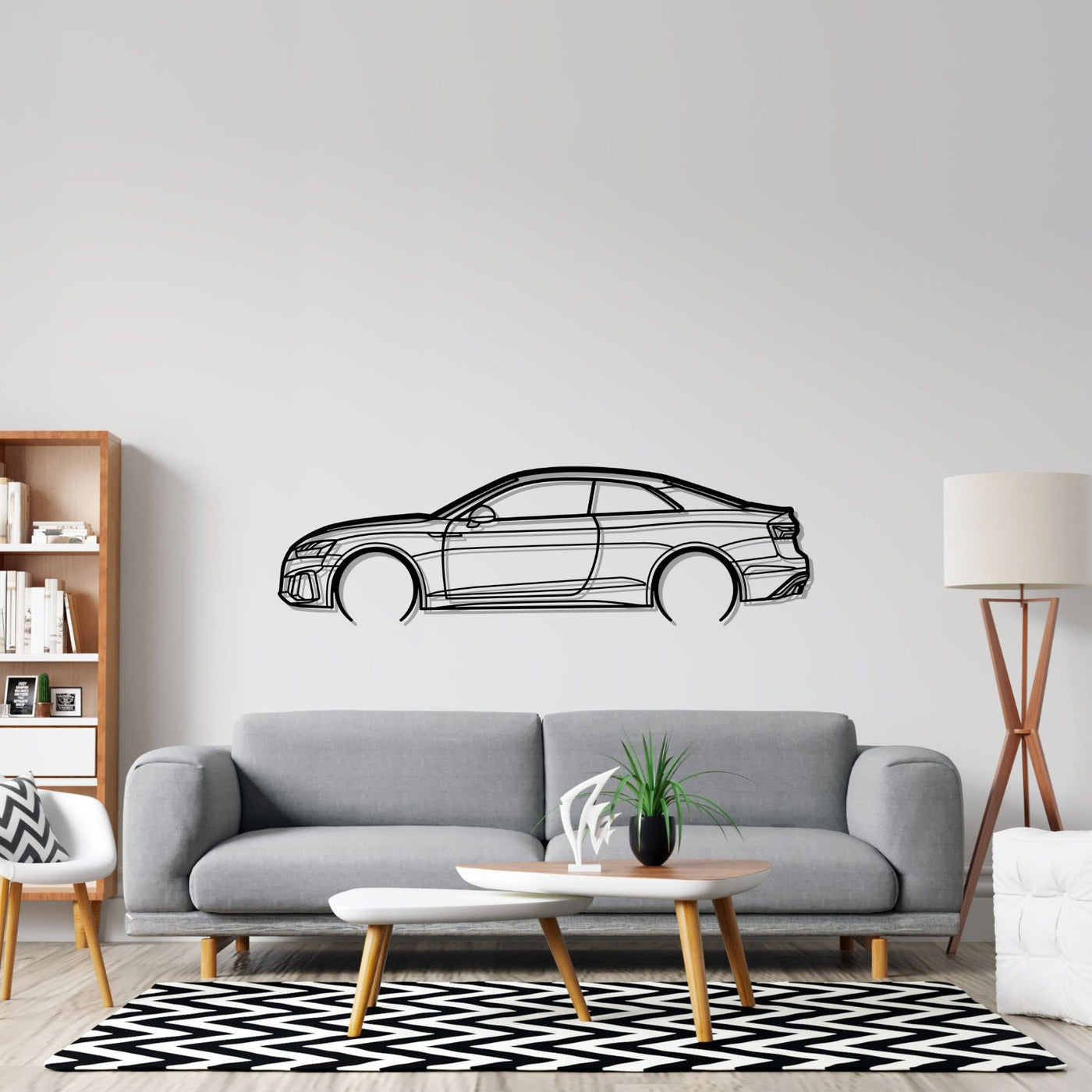 RS5 Coupe 2022 Detailed Silhouette Metal Wall Art