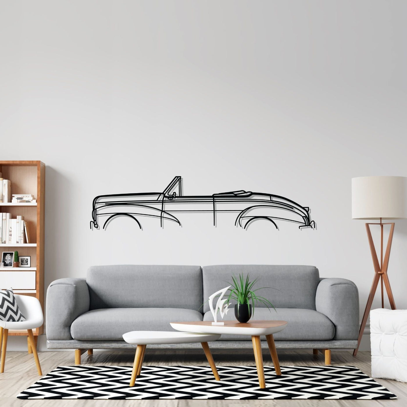 203 Convertible 1952 Classic Silhouette Metal Wall Art