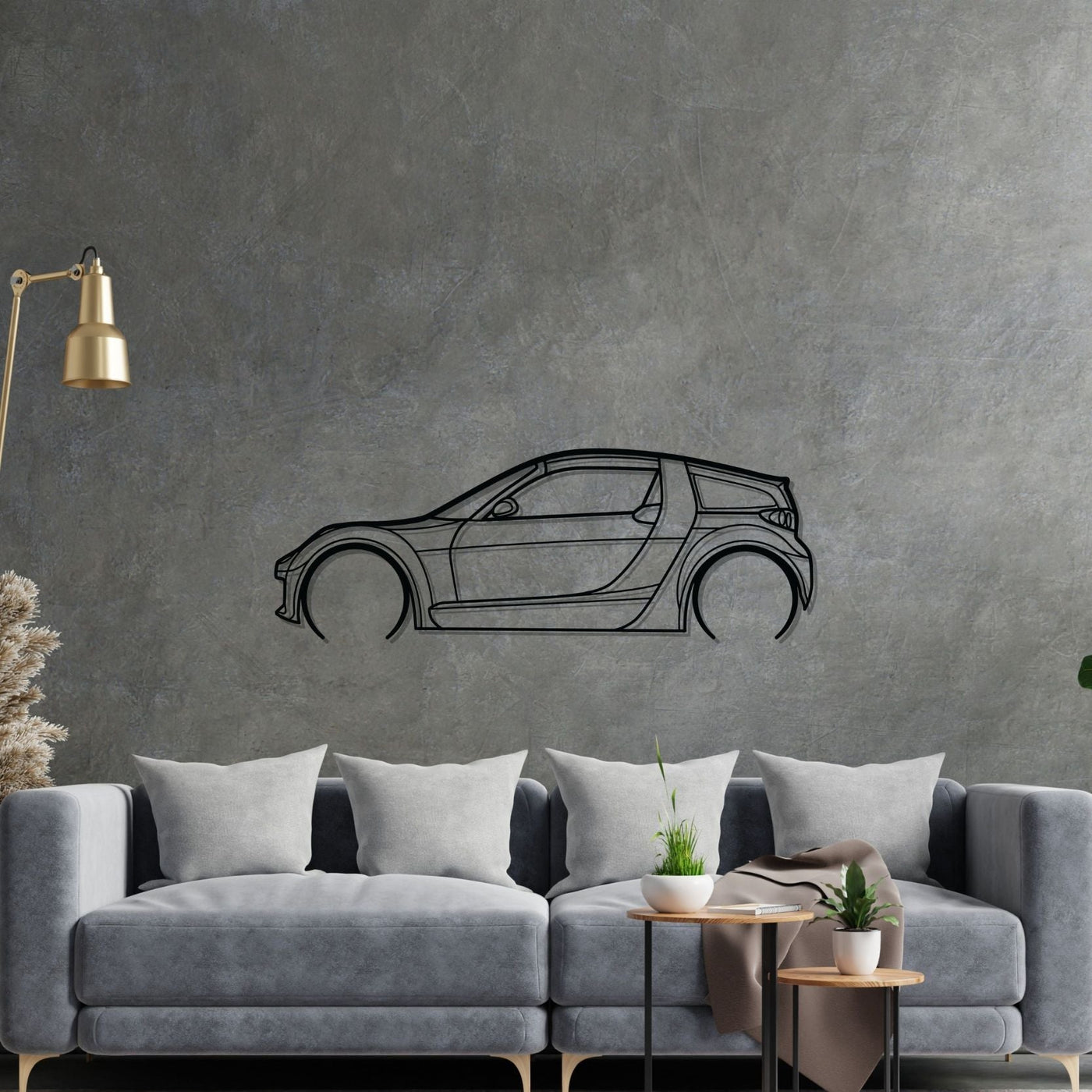 Roadster 2004 Detailed Silhouette Metal Wall Art