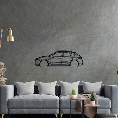Macan GTS 95B Detailed Silhouette Metal Wall Art