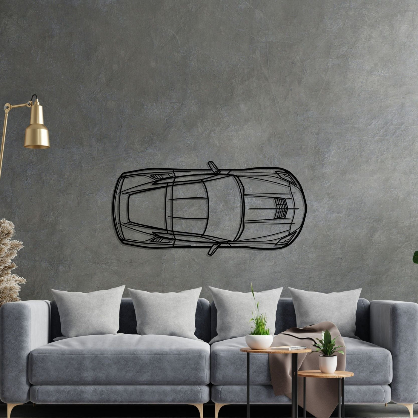 Corvette C7 TOP Metal Silhouette Wall Art