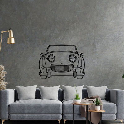 Healey Sprite Bug Eye 1960 Front  Silhouette Metal Wall Art