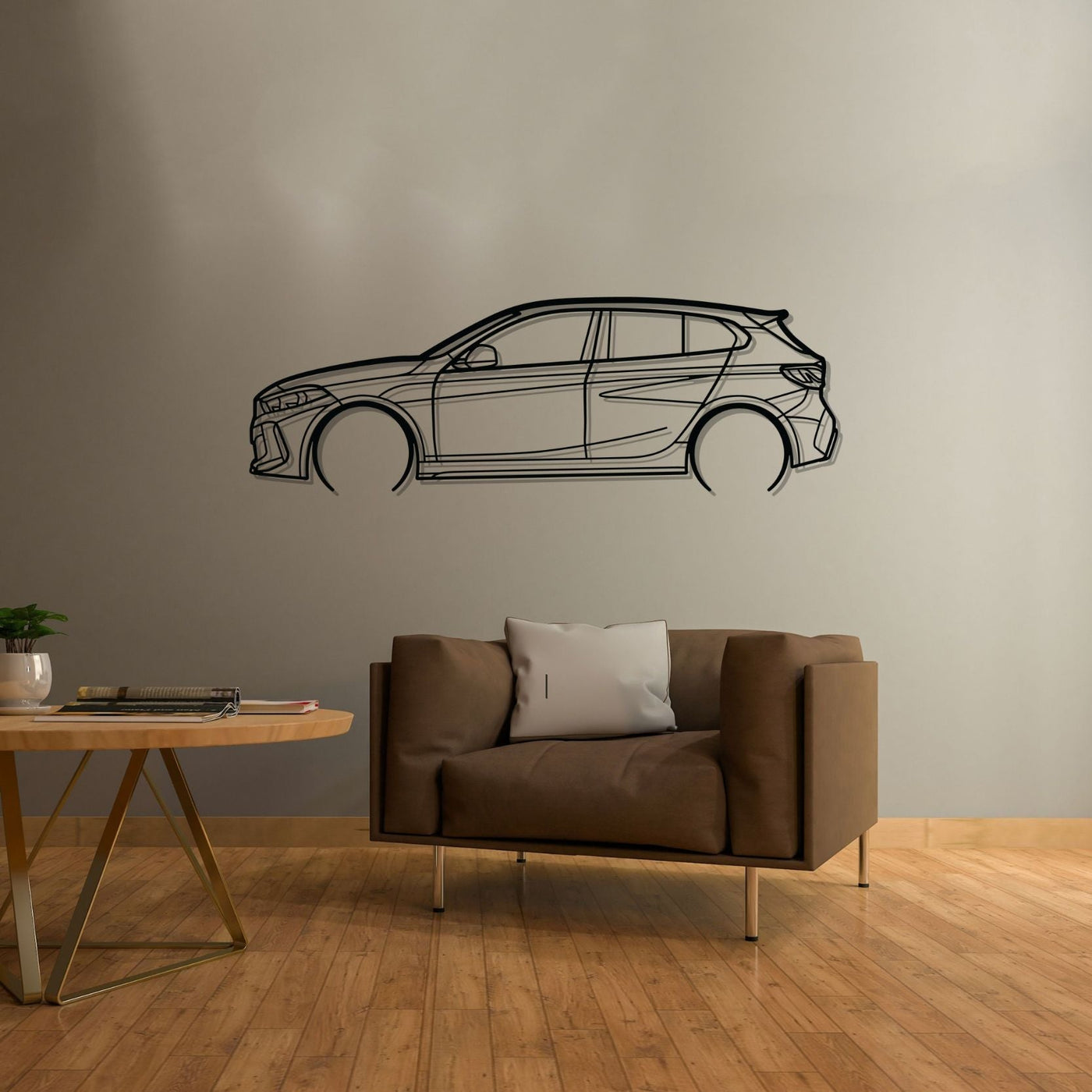 M135i F40 2021 Detailed Silhouette Metal Wall Art