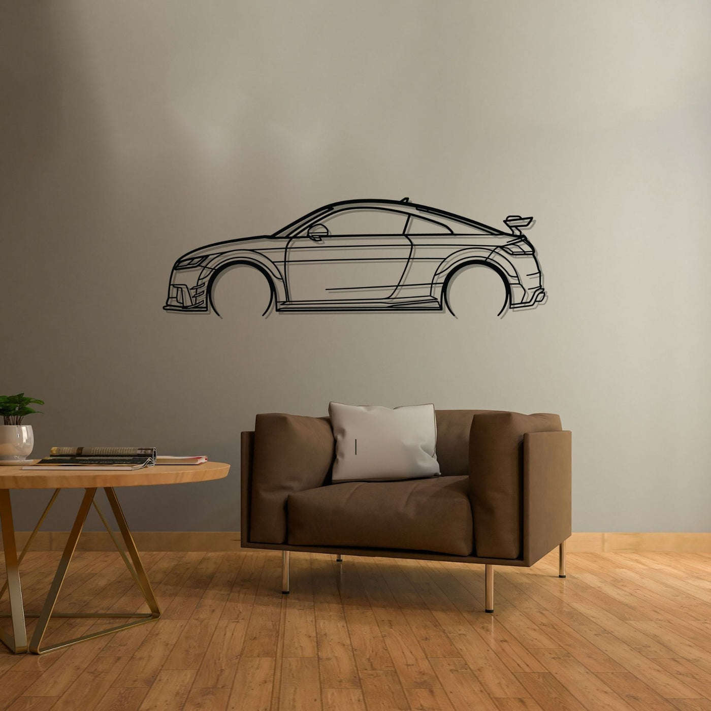 TT RS 8S 2017 Detailed Silhouette Metal Wall Art