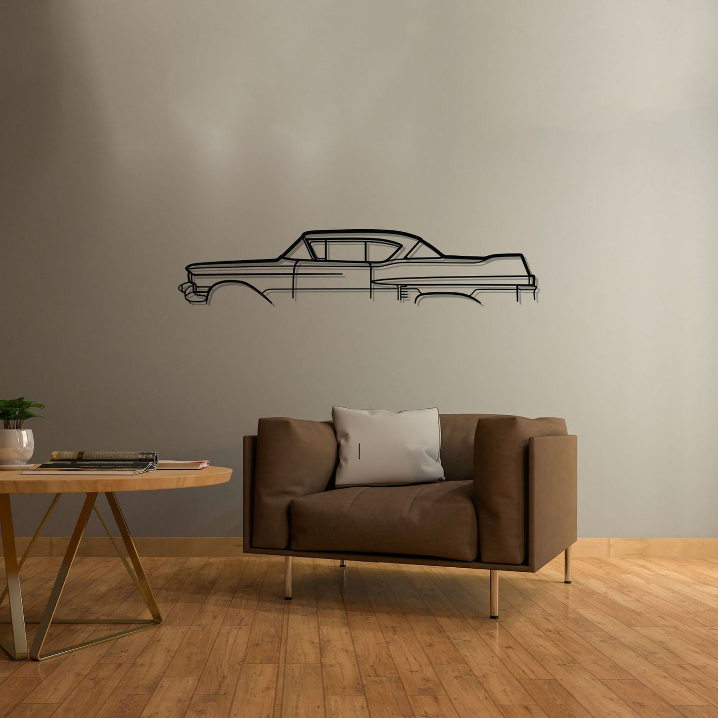 De Ville Coupe 1957 Classic Silhouette Metal Wall Art