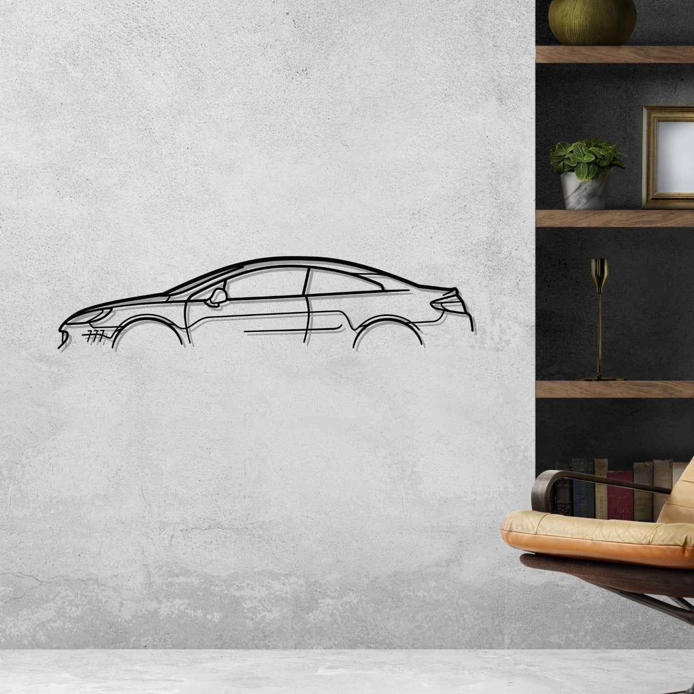 407 Coupe Classic Silhouette Metal Wall Art