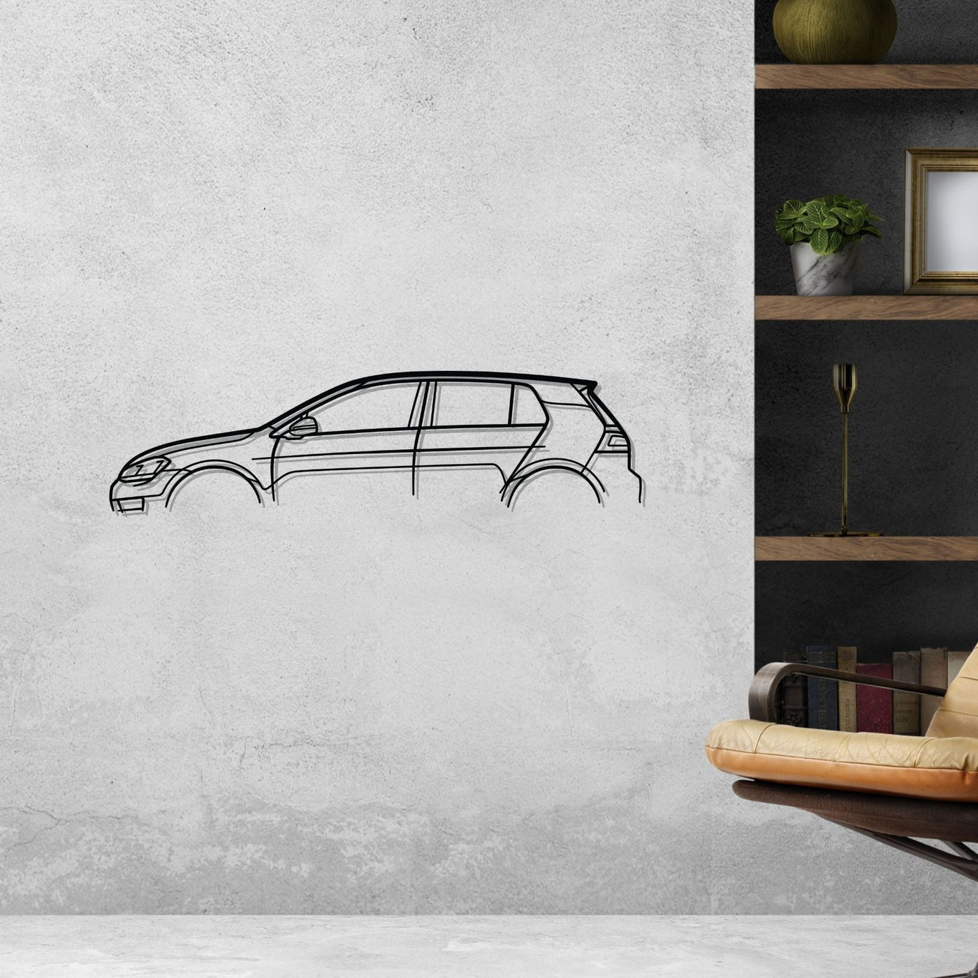 Golf 7 R Classic Silhouette Metal Wall Art