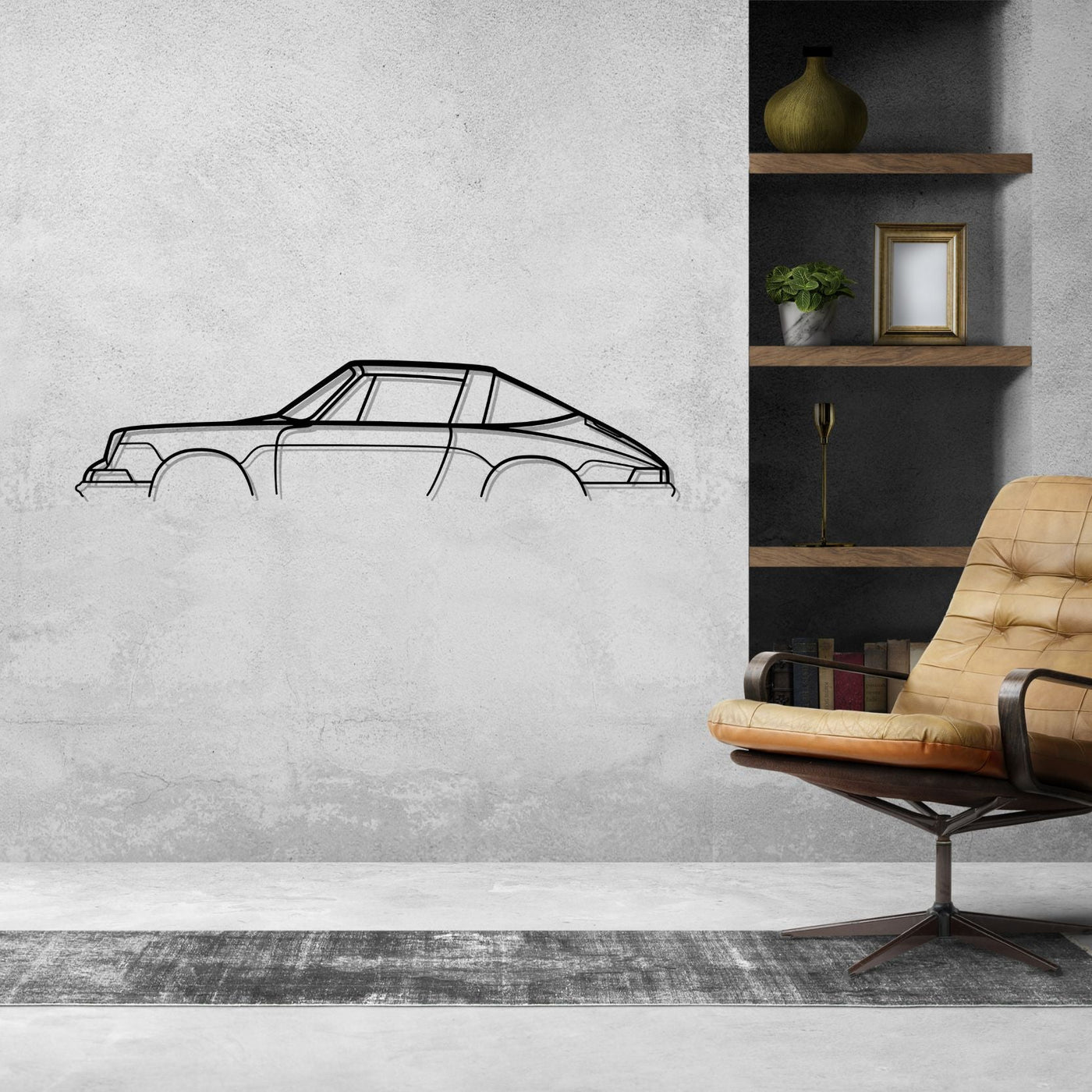 911e Targa Classic Silhouette Metal Wall Art