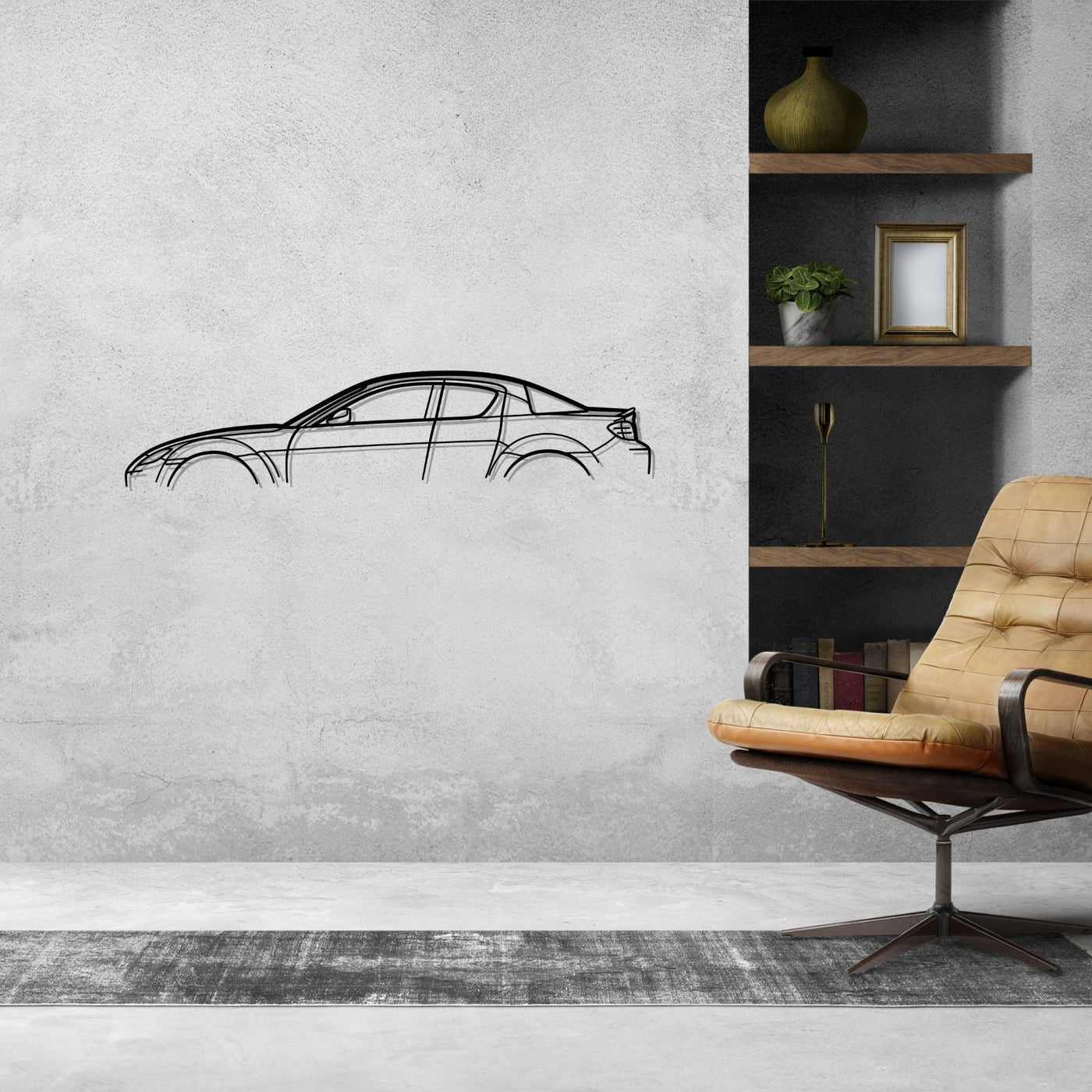 RX-8 Classic Silhouette Metal Wall Art