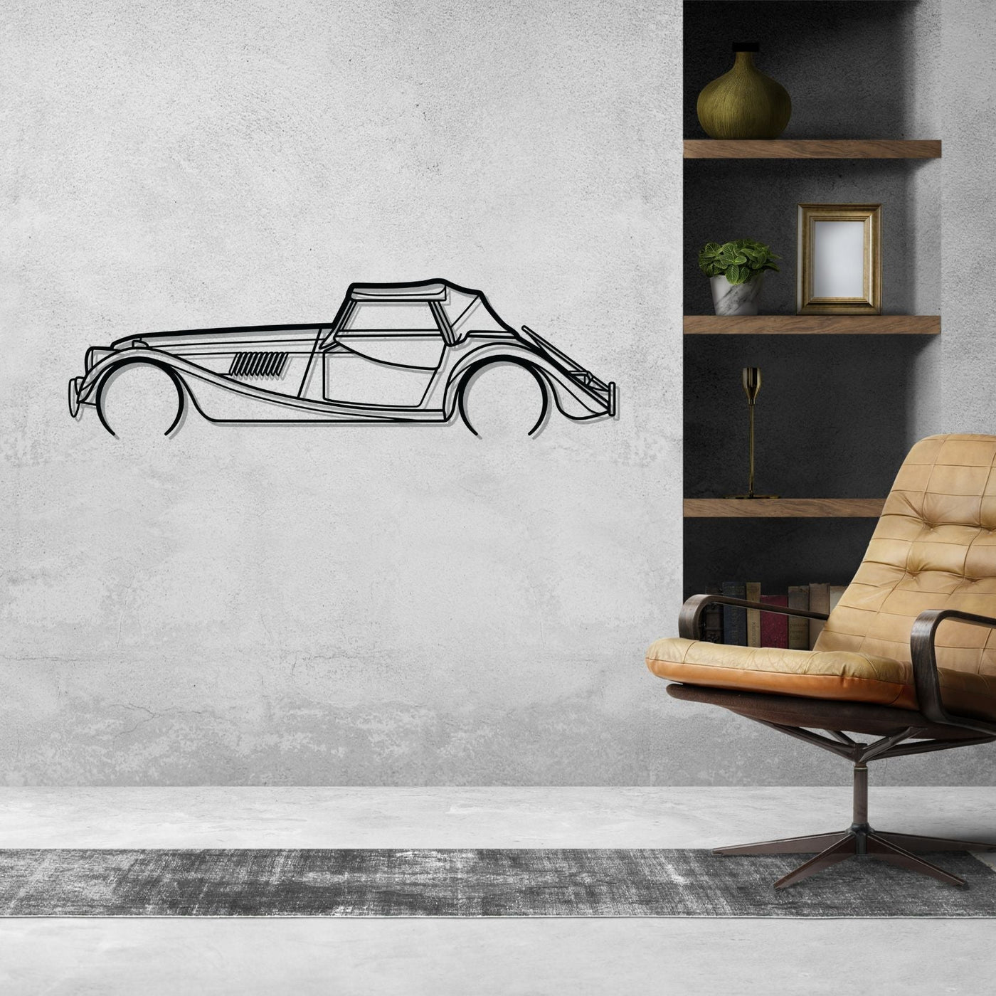 ROADSTER 2015 Detailed Silhouette Metal Wall Art