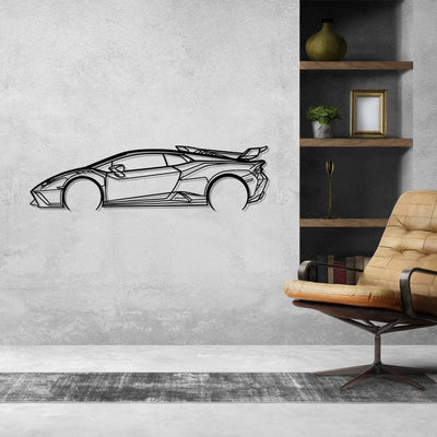 Huracan STO Detailed Silhouette Metal Wall Art