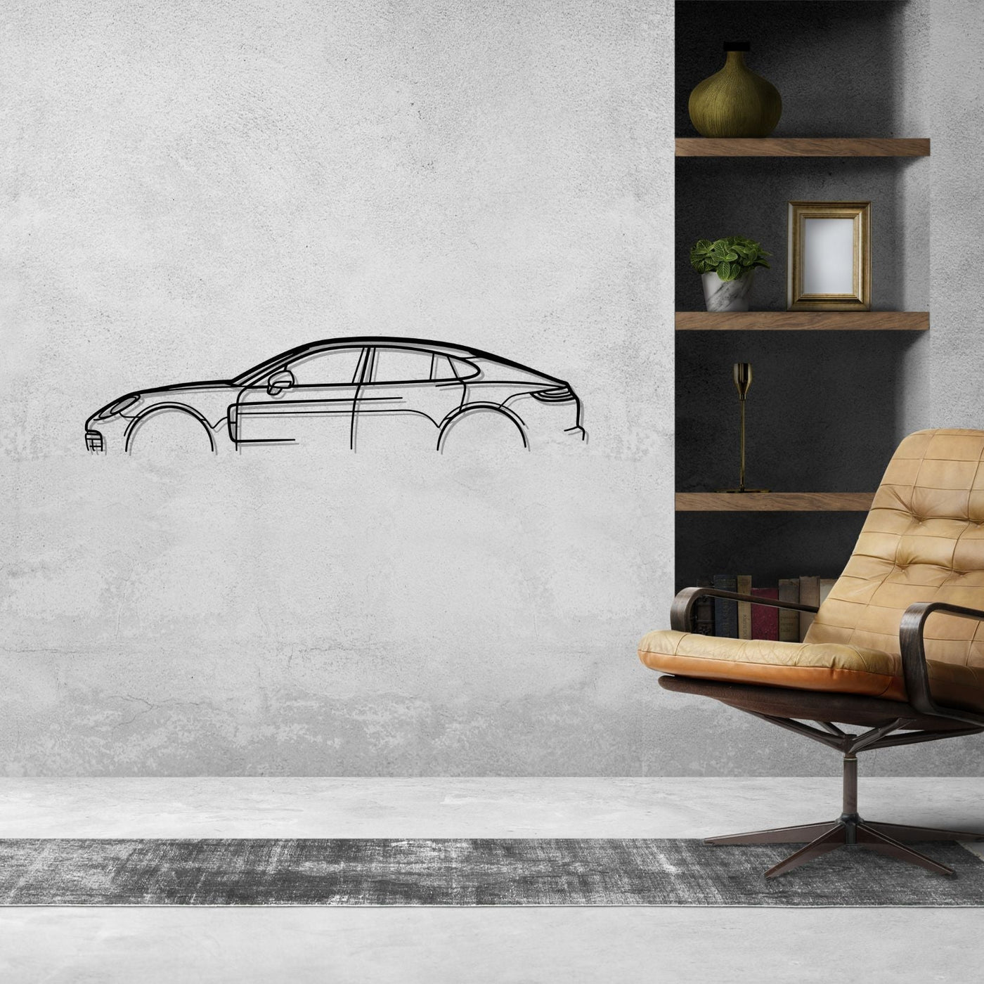 Panamera Gen 2 Classic Silhouette Metal Wall Art