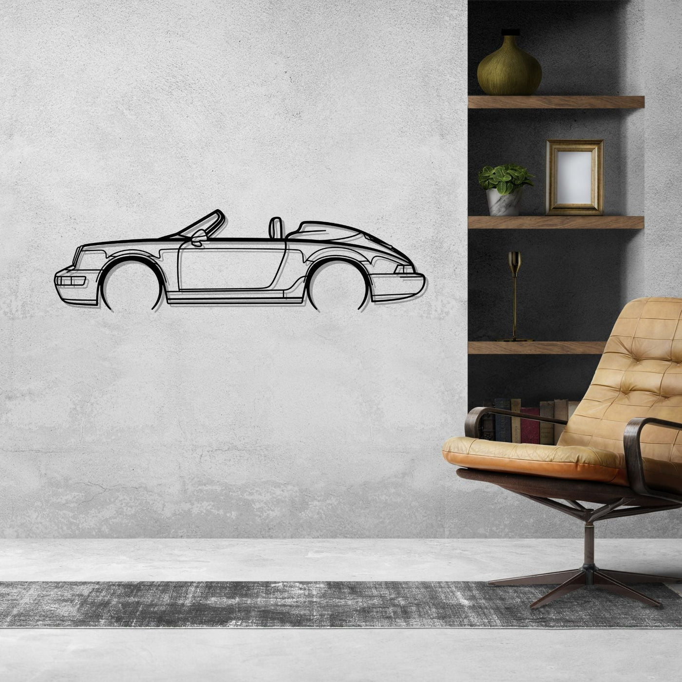 911 Speedster model 964 Detailed Silhouette Metal Wall Art