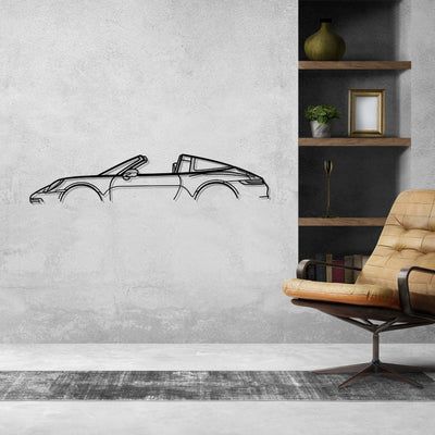 911 Targa model 992 Classic Silhouette Metal Wall Art